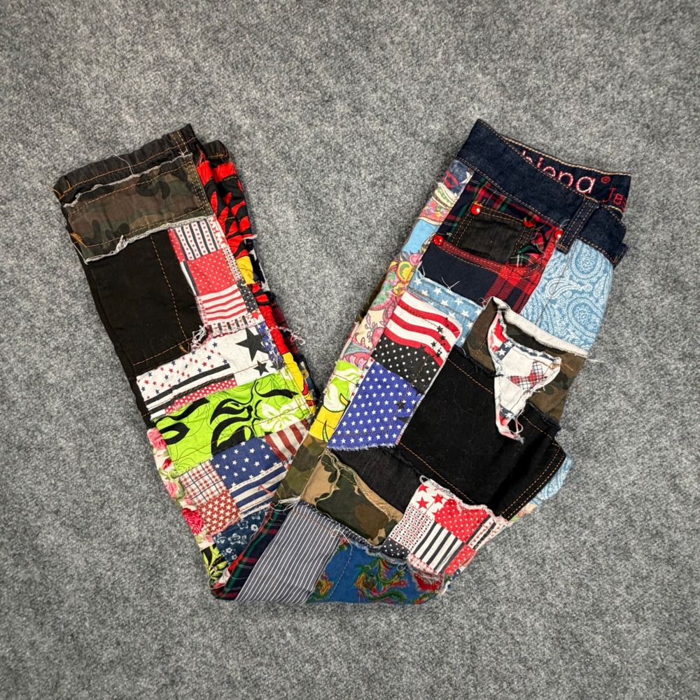 BiePa Jeans 1971 Mens 30 Patchwork Denim Pants Multi Pattern Americana Camo 0801